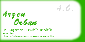 arzen orban business card